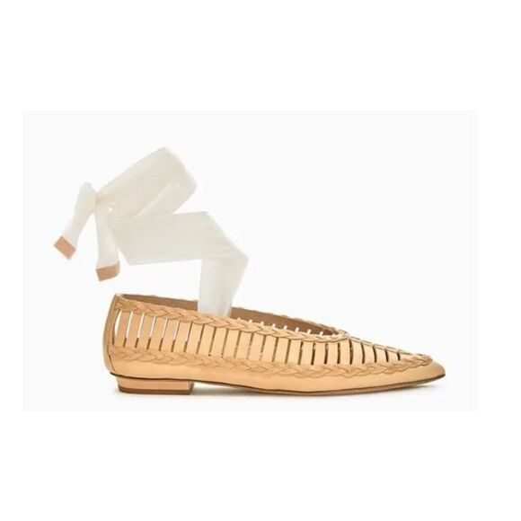 ULLA JOHNSON Ophelia Flat in Sand NWB Size 38/8 - Picture 1 of 12